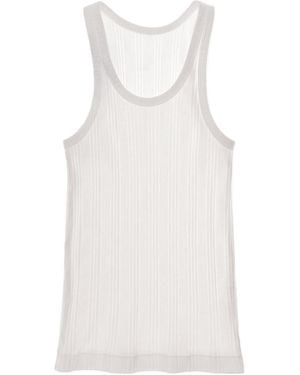 Helmut Lang Round Neck Ribbed Tank Top - White