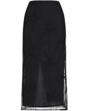 Blumarine Sheer Midi Skirt - Black