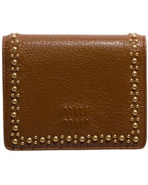 Miu Miu Small Leather Wallet - Brown