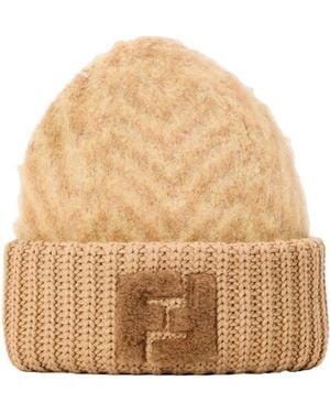 Fendi Solid Knit Beanie - Natural