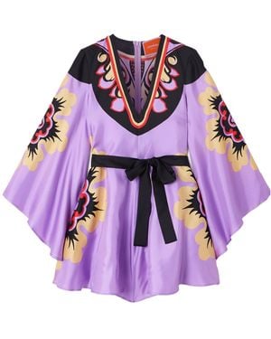 La DoubleJ Icon Magnifico Printed Mini Dress - Purple