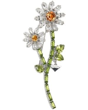 Prada Floral Brooch - Green