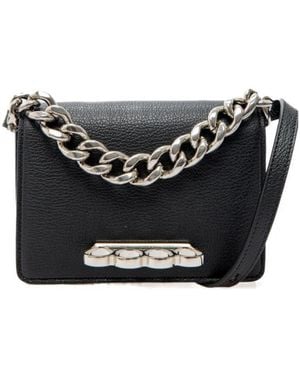 McQueen The Four Ring Mini Bag - Black