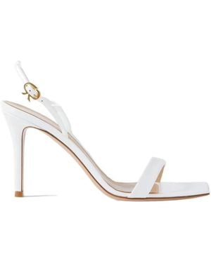 Gianvito Rossi Ribbon Open Toe Sandals - White