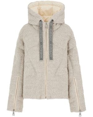 Khrisjoy Bouclé Zip-Up Oversized Jacket - Grey