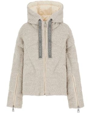 Khrisjoy Bouclé Zip-Up Oversized Jacket - Gray