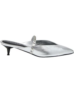 McQueen Stud-Embellished Pointed-Toe Mules - White