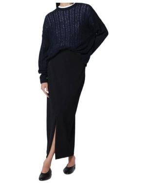 Lisa Yang Cream Cable-Knit Amabel Cashmere-Silk Jumper - Blue