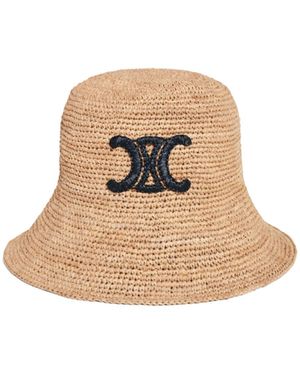 Celine Triomphe Bucket Hat - Natural