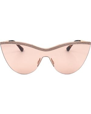 Jimmy Choo Eyewear Cat-Eye Frame Glittered Sunglasses - Pink