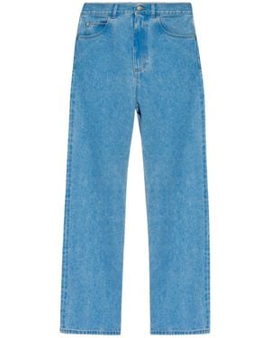 Marni Logo Patch Straight Leg Jeans - Blue