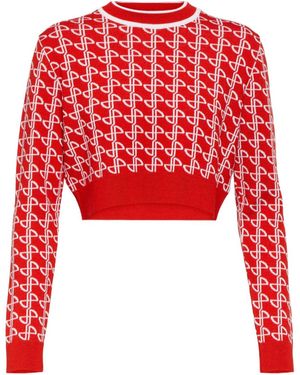 Patou Logo Jacquard Sweater - Red