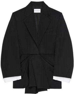 Givenchy Single-Breasted Draped Jacket - Black