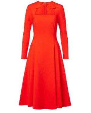 Oscar de la Renta Cutout Wool-Blend Cocktail Dress - Red