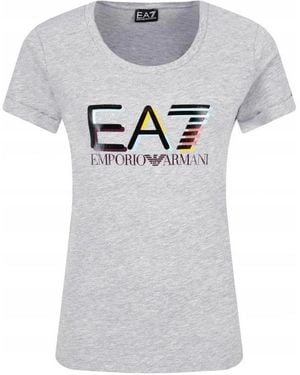 EA7 Logo Printed T-Shirt - Gray