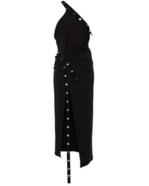 The Attico Embellished Jersey Midi Dress - Black