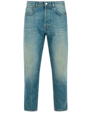AMISH Button-Fly Five-Pocket Jeans - Blue