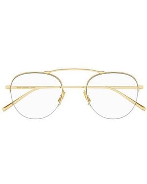 Saint Laurent Eyewear Round Frame Glasses - Natural