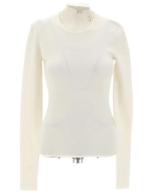 JOSEPH Long-Sleeve Ribbed Sweater - White