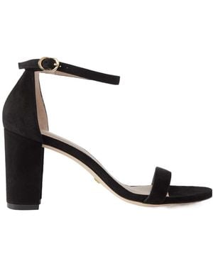 Stuart Weitzman Nearlynude Heel Sandals - Black