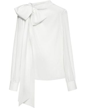 McQueen Shoulder Bow Blouse - White