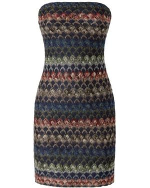 Missoni Metallic Patterned Knitted Dress - Black