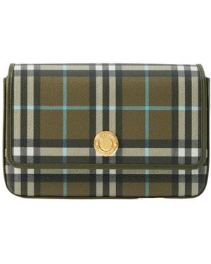 Burberry Hampshire Check Printed Shoulder Bag - Green