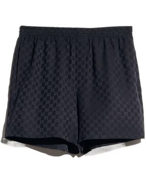 Gucci Gg Silk Jacquard Shorts - Blue