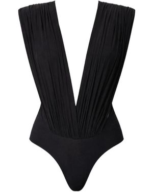 Amazuìn V-Neck Pleated Jumpsuit - Black