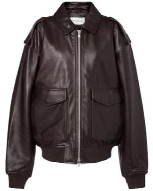 Frankie Shop Viper Leather Jacket - Black