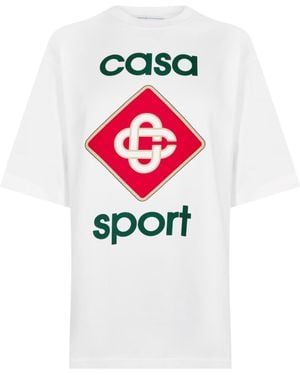 CASABLANCA Logo Crew Neck T-Shirt - White