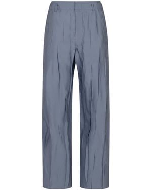 Lemaire Crinkled Wide-Leg Trousers - Blue