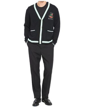 CASABLANCA Embroidered Cardigan - Black