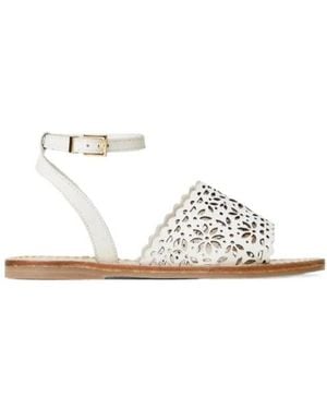 Twinset Lasered Leather Sandals - White