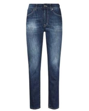 Dondup Mid-Rise Stonewashed Skinny Jeans - Blue