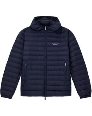 ARMANI EXCHANGE Hooded Down Jacket - Blue