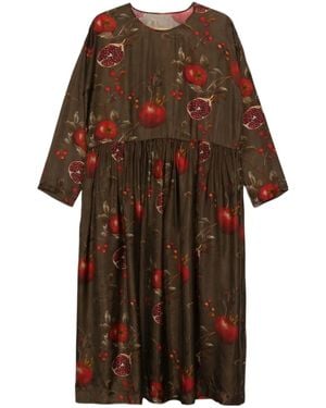 Uma Wang Pomegranate Print Dress - Brown