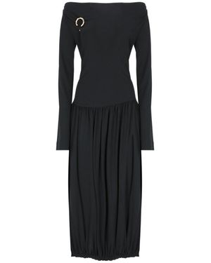 Lanvin Asymmetric Pleated Midi Dress - Black