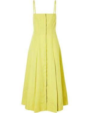 Gabriela Hearst Magritte Linen Midi Dress - Yellow