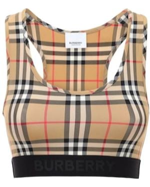 Burberry Checkered Vest - Natural
