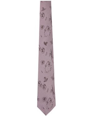 Vivienne Westwood Floral-Print Tie - Purple