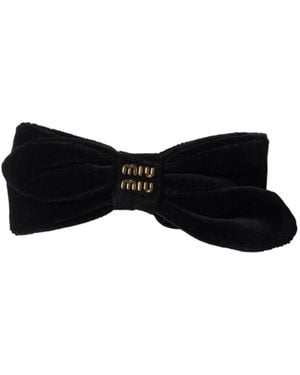 Miu Miu Velvet Hair Clip - Black
