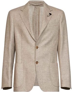 Lardini Blended-Fabric Blazer - Natural