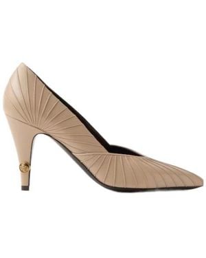 Versace Gianni Pleated Heeled Pumps - White