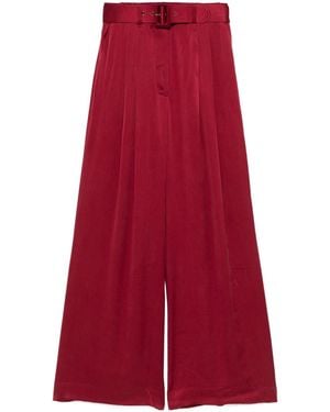 Zimmermann Wide-Leg Satin Trousers - Red