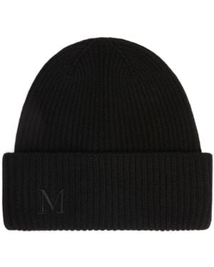 Max Mara Ribbed Cashmere Beanie - Black