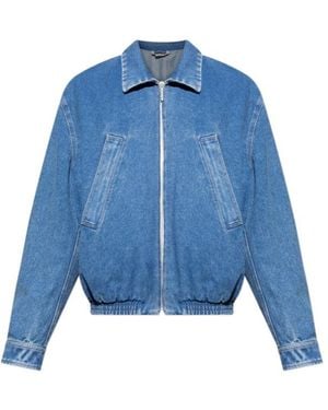 Marni Denim Logo-Print Jacket - Blue