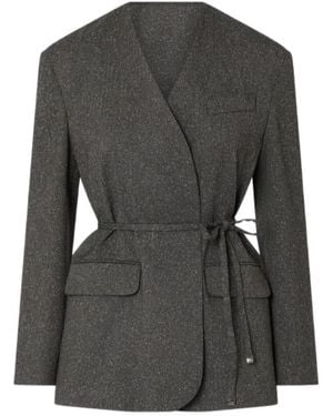 Liu Jo Tweed Jacket With Belt - Black