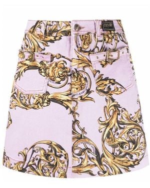 Versace Jeans Couture Pattern Printed Miniskirt - White