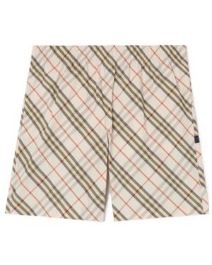 Burberry Check Swim Shorts - Natural